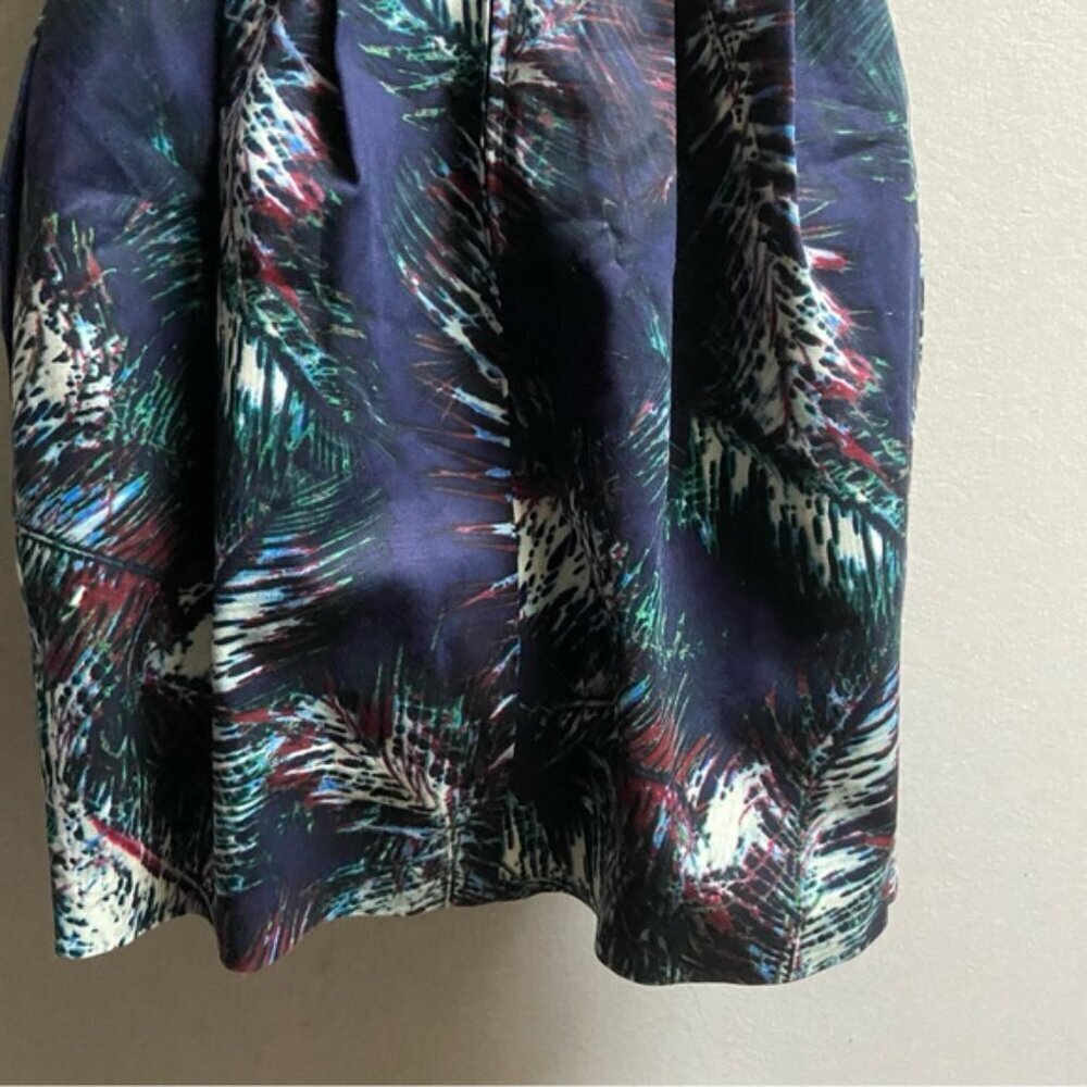 Club Monaco Nelly Strapless Mini Dress With Pockets Blue Pattern Sz 0 - Picture 4 of 15